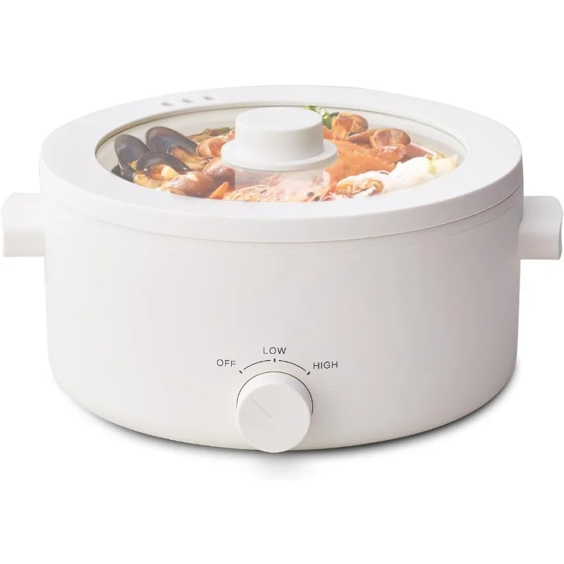 

Hot Pot Electric, 3L Portable Electric Pot with Ceramic Non-stick Coating, Dual Power Multi-functional Romen Cooker for Steak, P