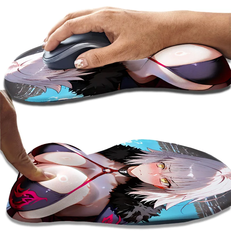 NSFW 3d pezones destino jeanne d arco Hentai pechos alfombrilla de ratón chica Sexy Gamer Anime lindo reposamuñecas 3D Oppai alfombrilla de ratón de silicona