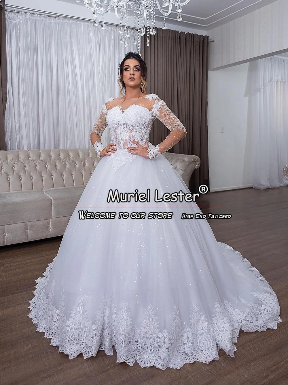 Robe de Mariée Blanche de Luxe Citroperlée à Manches sulf, Vêtement de ixFormelle, pour Patients, Quelle que soit la Femme, 2024