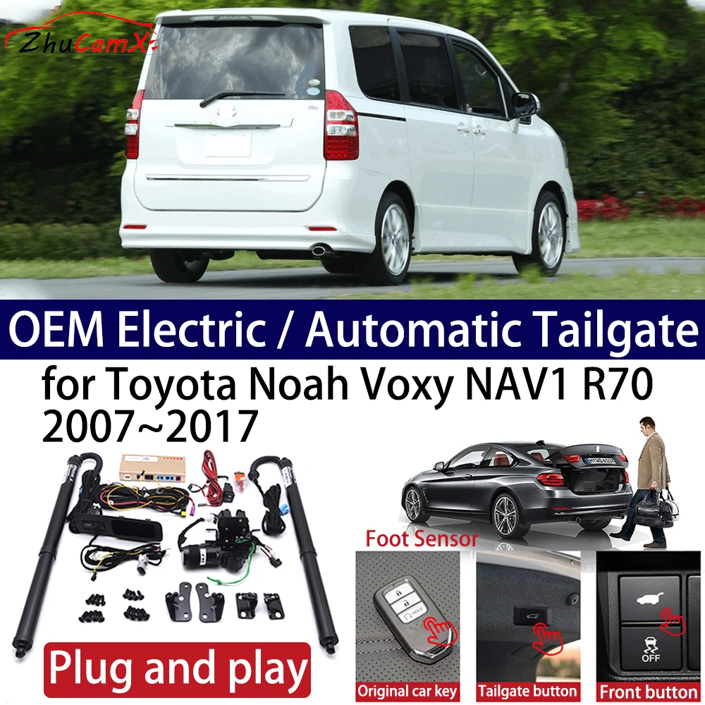 ZhuCamX for Toyota Noah Voxy NAV1 R70 2007~2017 Car Power Electric Automatic One-Click Smart Liftgate Tail Gate Support Opener