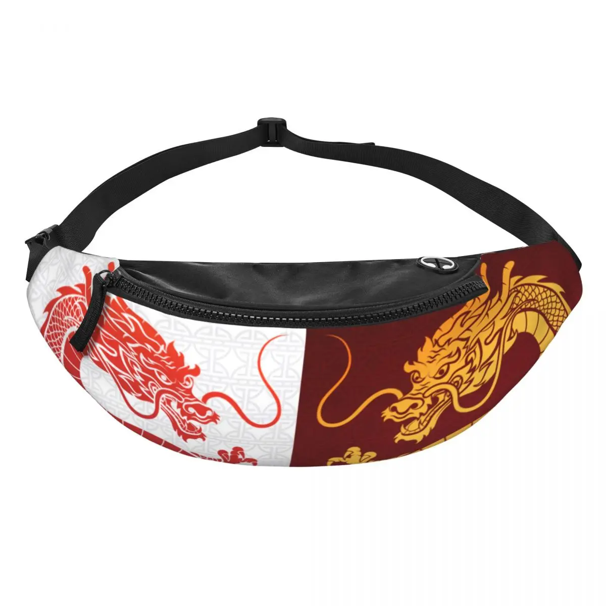 Cool Asian Tradition Dragon Totem Fanny Pack for Travel Hiking Men Women Chinese Mythology Crossbody Waist Bag Phone Money Pouch