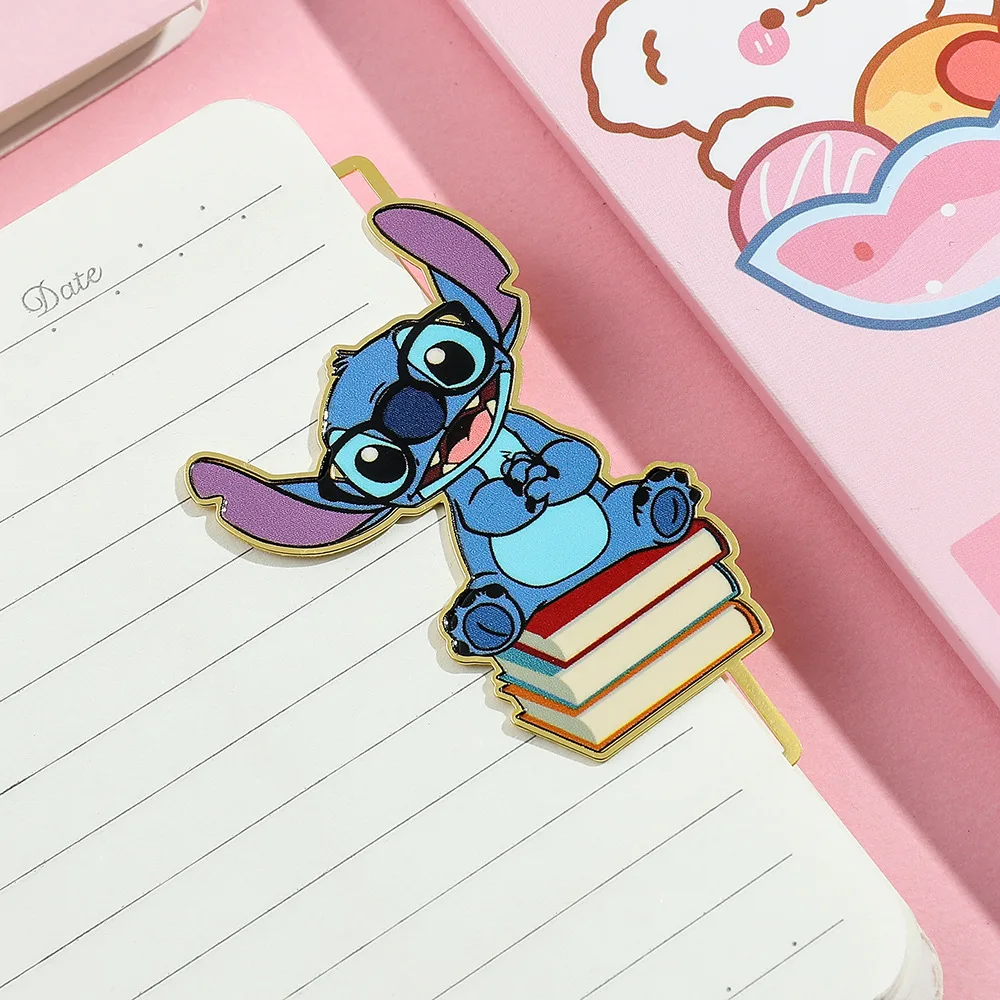 Cute Stitch Bookmark for Book Lover Gifts Disney Fans Kawaii Stitch Book Page Paper Clip Mark for Friends Kids Reading Supplies