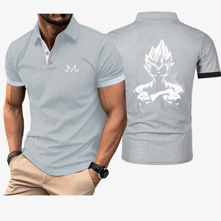 2026 Dragon Ball Vegeta Anime Print Summer New Men's Polos Shirts Casual Solid Color Fashion Harajuku Sports Tops