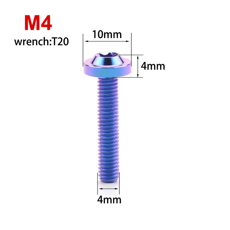 4pcs/8pcs M4 M5 M6 Titanium Alloy Screw For Motorcycle Modification, With Plum Pattern Inside The Screw Head Various Colors
