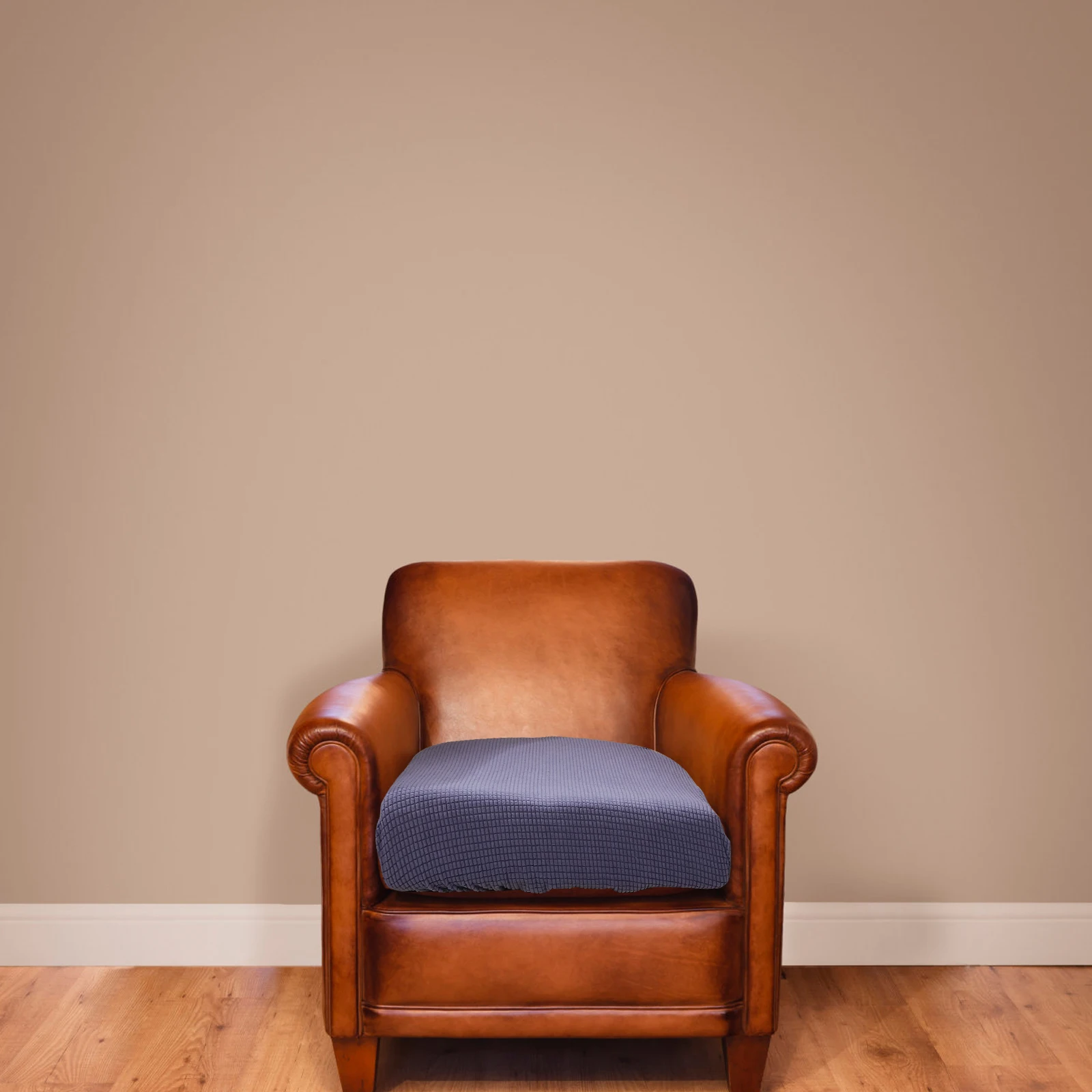 

1Pcs Sofa Cushion Cover Plaid Fleece Polyester Elastic Slipcover Non-Slip Seat Protector Cushion Cover Sofa Decor