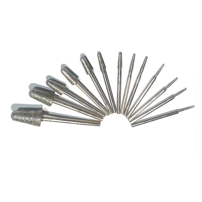 

Тип B Алмазная шлифовальная головка, крепление для пули, бит 2,35/3 мм, хвостовик, нефритовый камень, резьба, полировка, гравировальные инструменты для аксессуаров Dremel