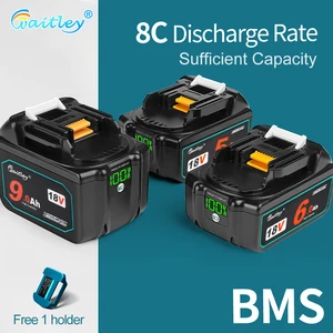 Baterai Waitley 18V Untuk Aksesori Pengganti Perkakas Listrik Makita BL1860 BL1850 / Paket Baterai Isi Ulang Li-ion 12 baterai penjualan terbaik jt bc200 15 - №
