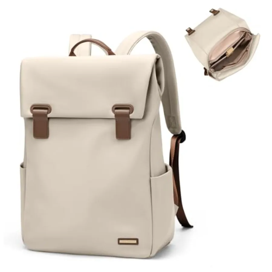 

Women Laptop Backpack Computer Backpacks Carry On Waterproof backpack Fits Notebook Travel Commute College Apricot
