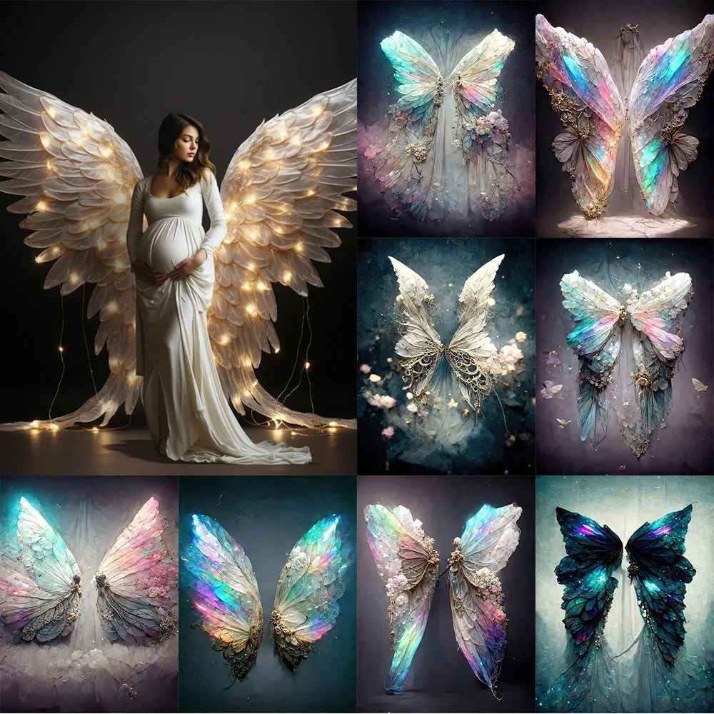 

Angel Wings Photography Background Flash Wing Birthday Party Adult Artistic Portrait Decoration Photo Backdrop Studio Banner