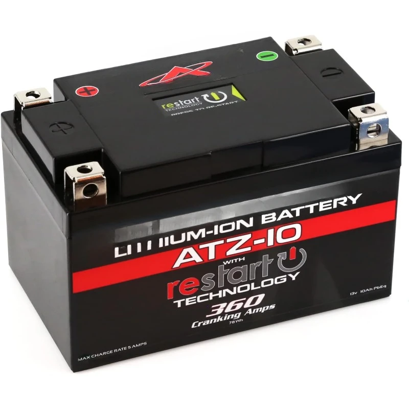 ATZ-10 Performance Lithium Motorcycle Powersport Starting. 6.1Ah, Replaces YTZ10, YTZ12, YTZ14, YTX9 home.