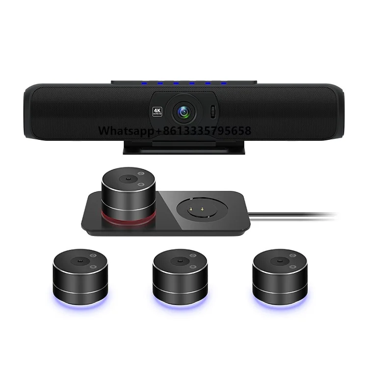 

4k Conference Meeting Room Smart Tracking Webcam Confer Speaker With 4 Wireless Mics