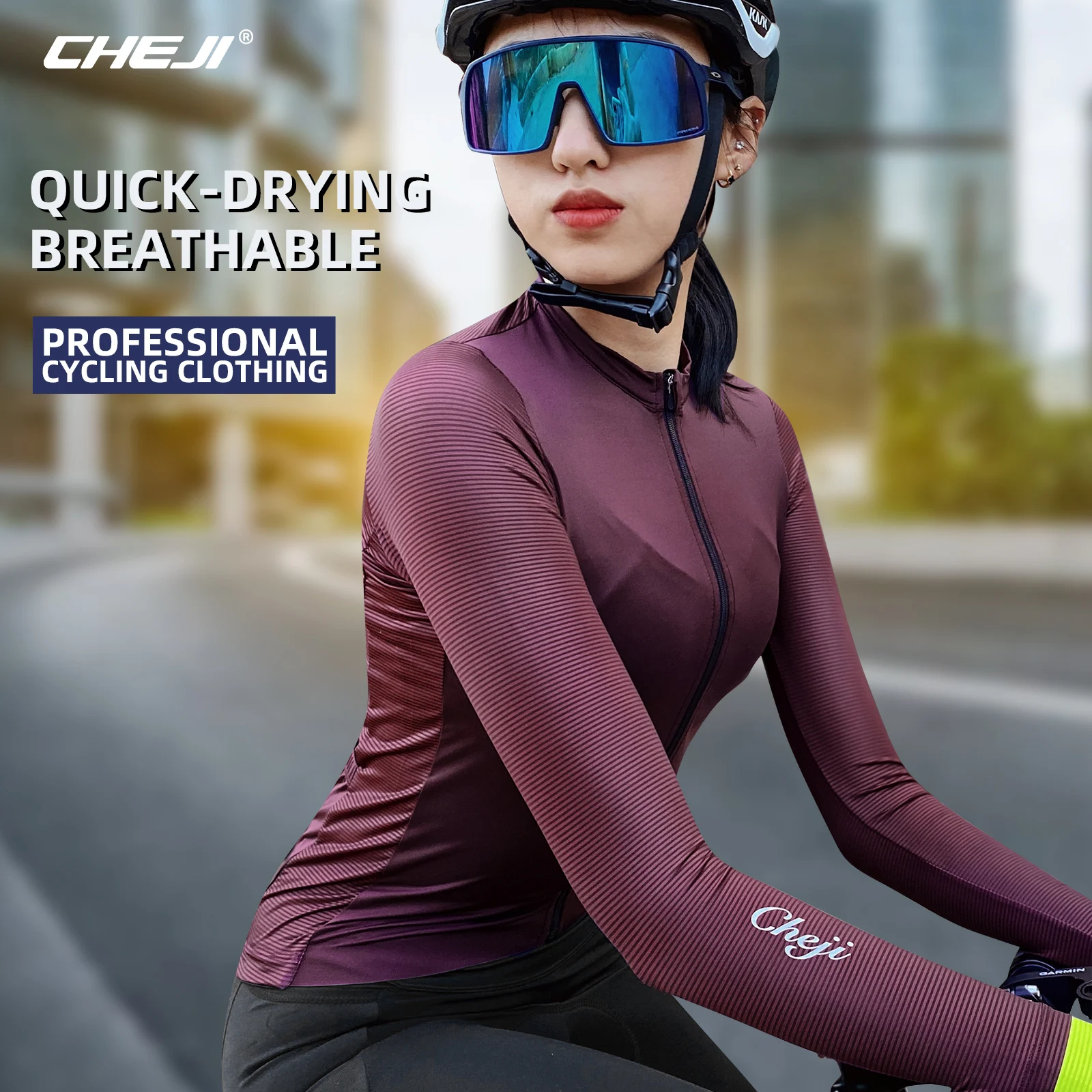 CHEJI New Cycling Jerseys Summer Clothing Women's Spring and Summer Road Bike Sport Long-sleeved Top Temperament All-match