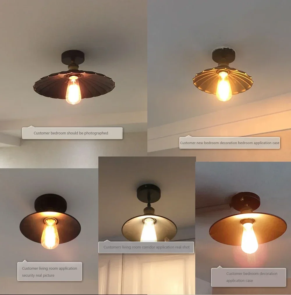 Retro Ceiling Lamp for Living Room Dining Room Bedroom Corridor Entrance Ceiling Lights E27 Indoor Lighting Fixtures