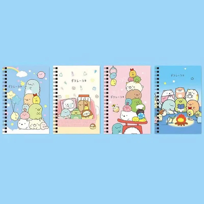 8pcs/lot Sumikko Gurashi A5 Coil Notebook Kawaii Notepad Cute Memo Diary Planner Stationery Gift Office School Supplies