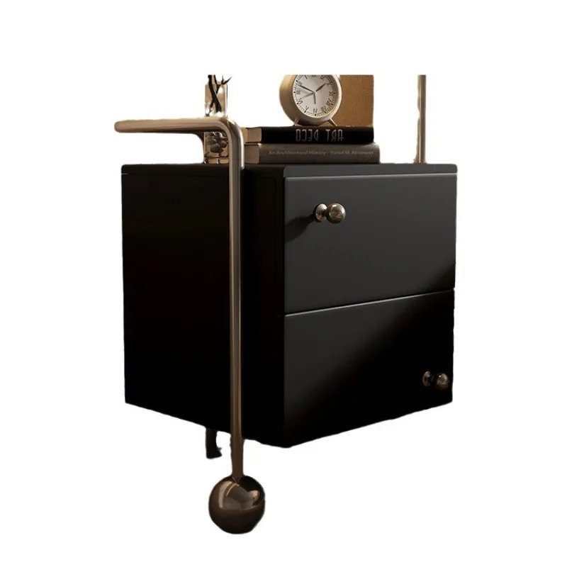 

Stainless steel bedside table, matte black edge cabinet