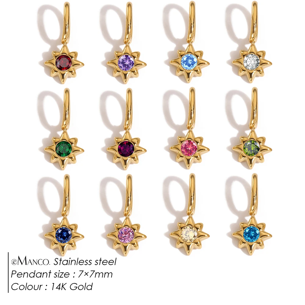 EMANCO New Classic Element DIY Charm Necklace Stainless Steel Star Pendant Shiny Rhinestones Fashion Bracelet Earrings