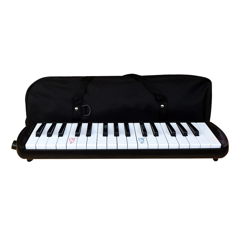 32 Key Melodica Instrument Keyboard Soprano Piano Style with Mouthpiece Tube Sets and Carrying Bag for Gift