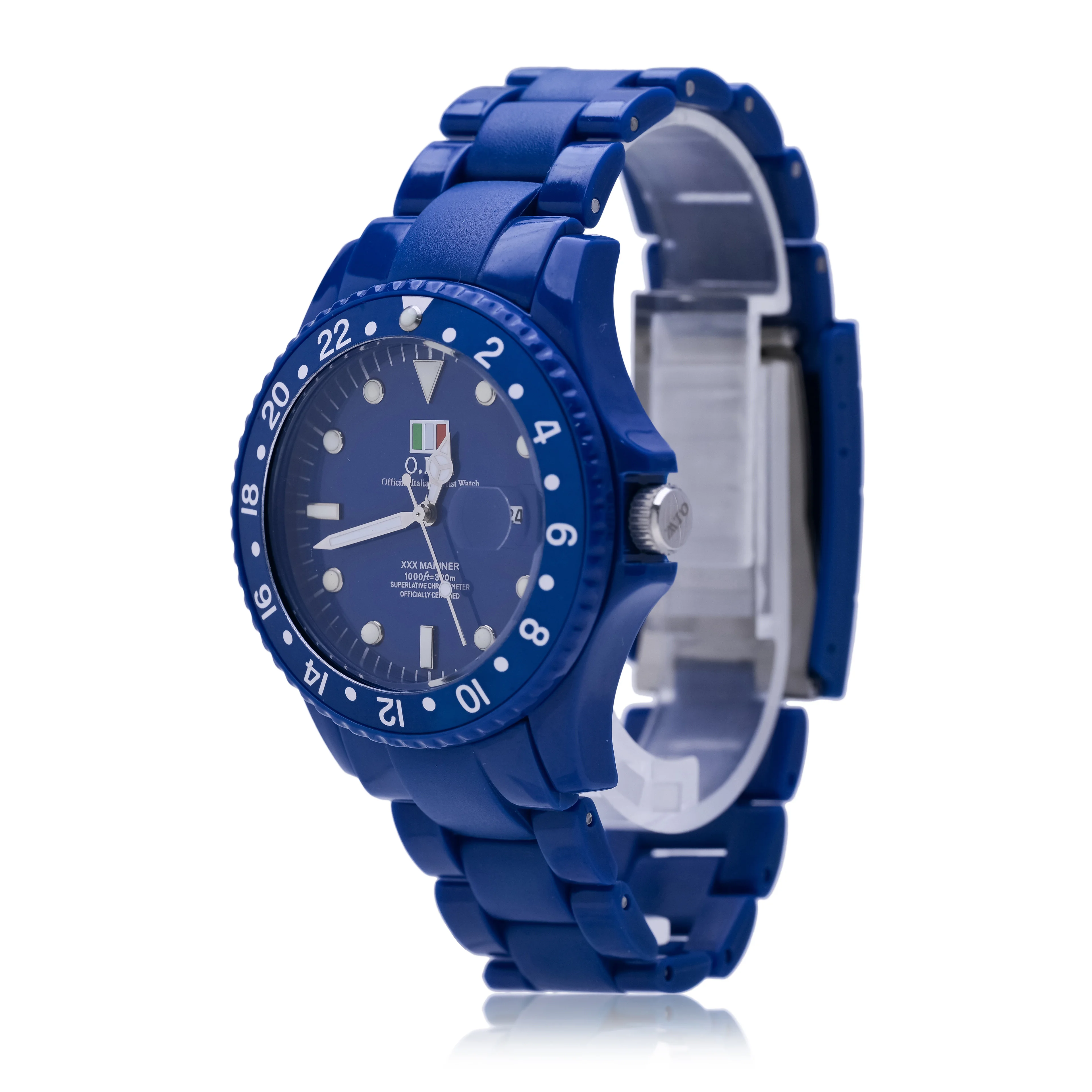 

Модные минималистичные круглые люминесцентные мужские кварцевые водонепроницаемые часы, складной ремешок из нержавеющей стали с черепахой на спине