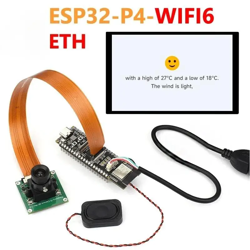 ESP32-P4 WIFI6 ETH Pico Development Board C6 MIPI DSI 10.1inch Display / CSI Camera / Audio Speaker Mic AI Deepseek