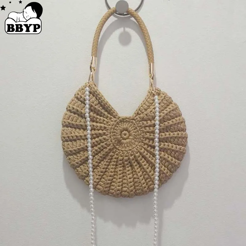 

Модная и простая сумка-клатч ручной работы из ракушек, связанная крючком, однотонная, на одно плечо, с кошельком для монет