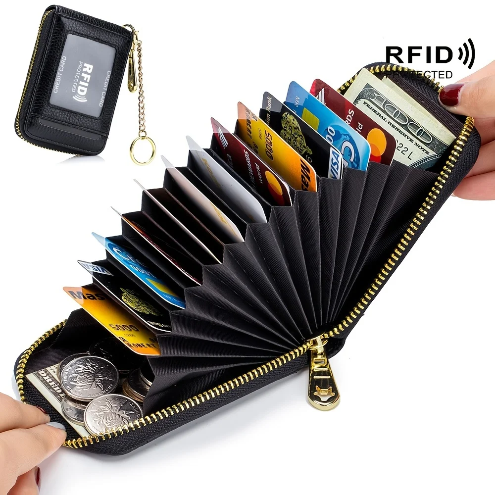 RFID Multi Compartment Zip Around Card Holder