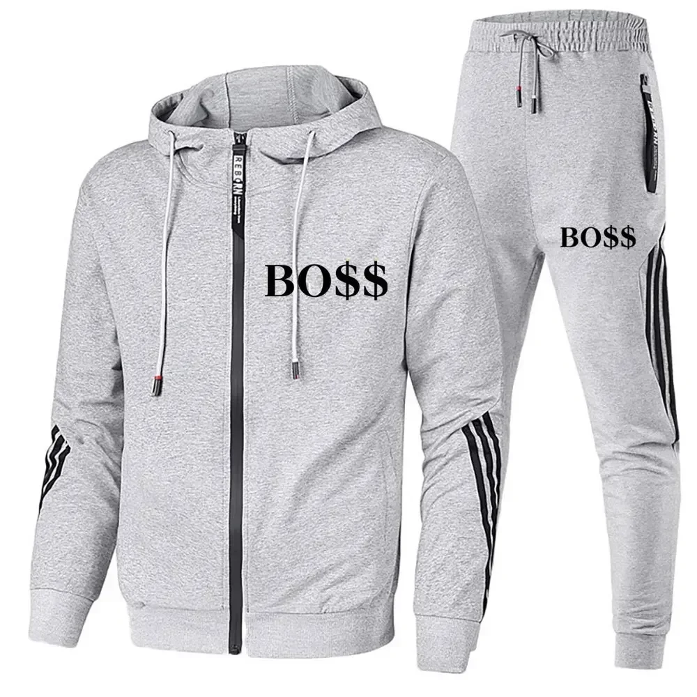 2024 Spring and Autumn New Comfortable Sports Fashion Zipper Leisure Running Clothing Set Sportswear Men's