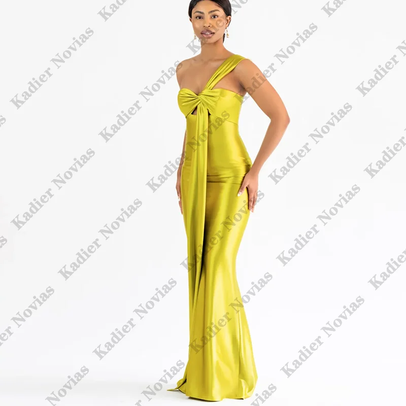 

One Shoulder Sheath Green Bridesmaid Dresses with Sash Robes Invitee Mariage Wedding Party Dress