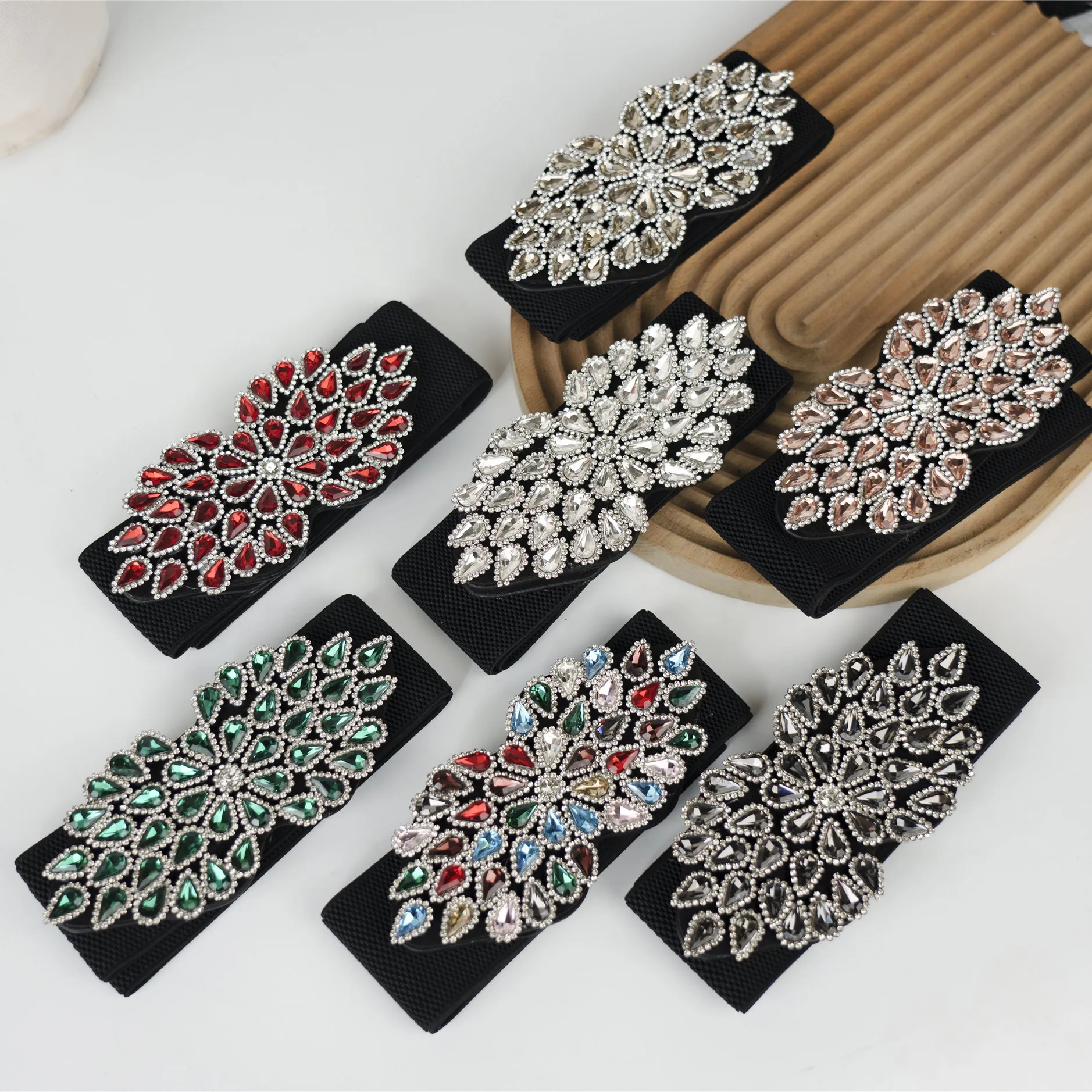 

Модные женские эластичные поясные ремни, красочные стразы, корсет, украшение для платья, роскошные блестящие бриллианты, женский халат Ceinture Pour