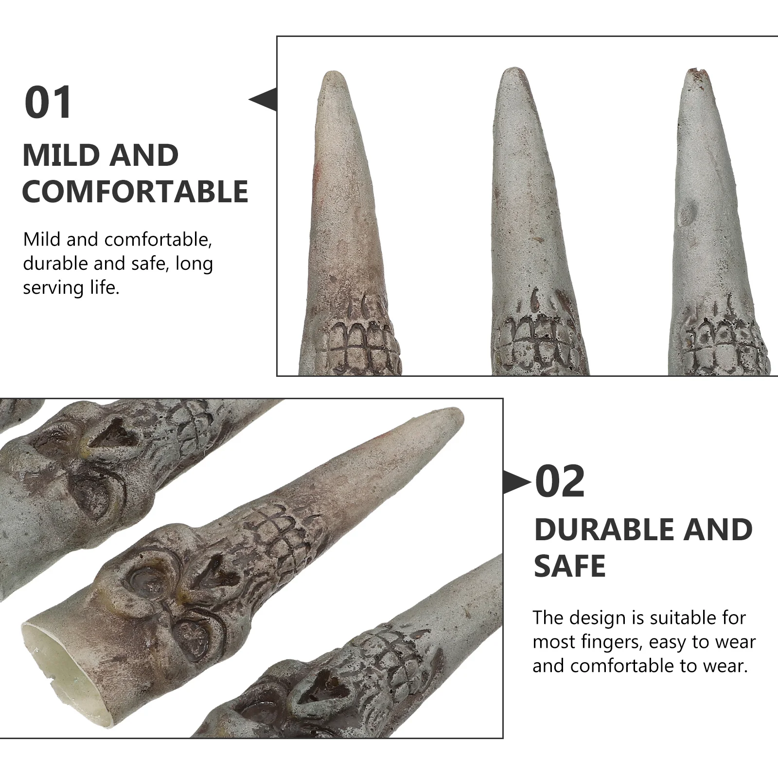 

5 шт., чехлы для ногтей на Хэллоуин, накладные ногти, страшные косплей, ведьма, зомби, реквизит на палец, аксессуары для вечеринок, пальцы ведьмы на Хэллоуин