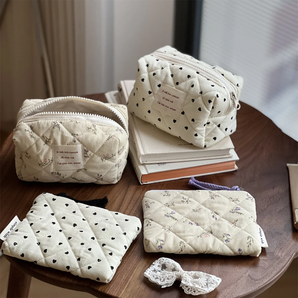 Simple Zipper Casual Coin Pouch Corduroy Mini Purse White Cute Coin Purse Small Cute Wallet Cute Purse Clutch Bag