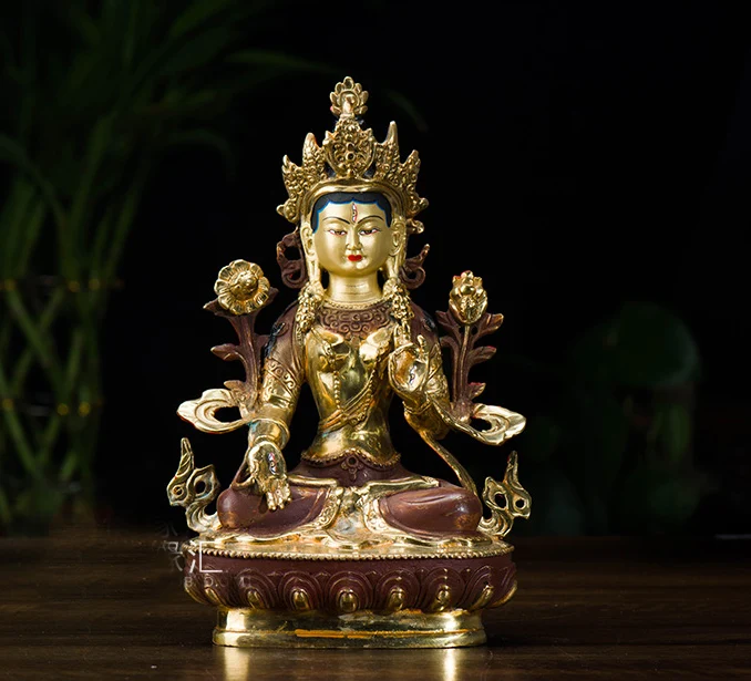 Buddha figure # efficacious  HOME OFFICE House Protection Talisman # 21cm tall  Tibetan Buddhism brass Dolma Buddha statue