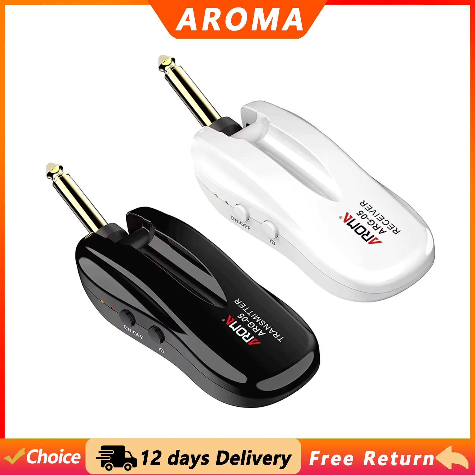 AROMA ARG-05 5.8GHz Guitar Wireless System Rechargeable Battery Transmitter Receiver Audio Transmission System for Guitars Bass