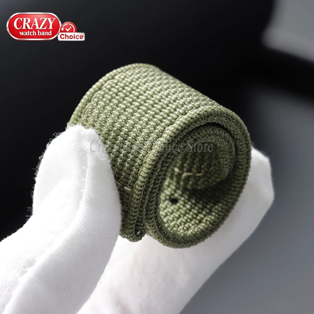 20mm 22mm Quick Release Canvas Watch Strap for Omega Nylon Bands Men Women Replacement Watchbands for Smartwatch Aaccessory Blue view 3