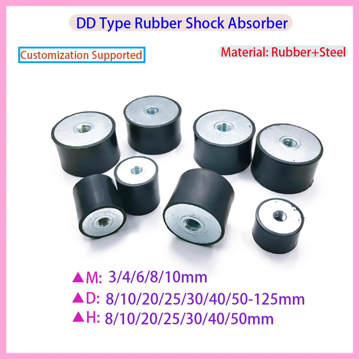 Установка-изоляции-резинового-амортизатора-Тип-de-Концевая-внутренняя-резьба-с-одной-резьбой-m3-m4-m5-m6-m8-m10-m12-m16-m20