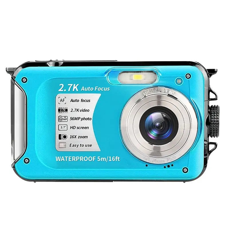 

ABAN Underwater Digital Camera 2.7K Video Camcorder Waterproof Shockproof Sports Camera For Swimming To 5M/16FT