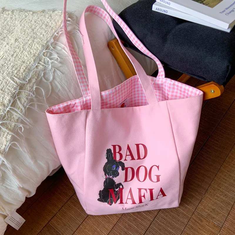 

Модная холщовая сумка с принтом, новинка 2024 года, дизайнерская роскошная сумка большой вместимости для женщин и студентов, пригородная сумка через плечо