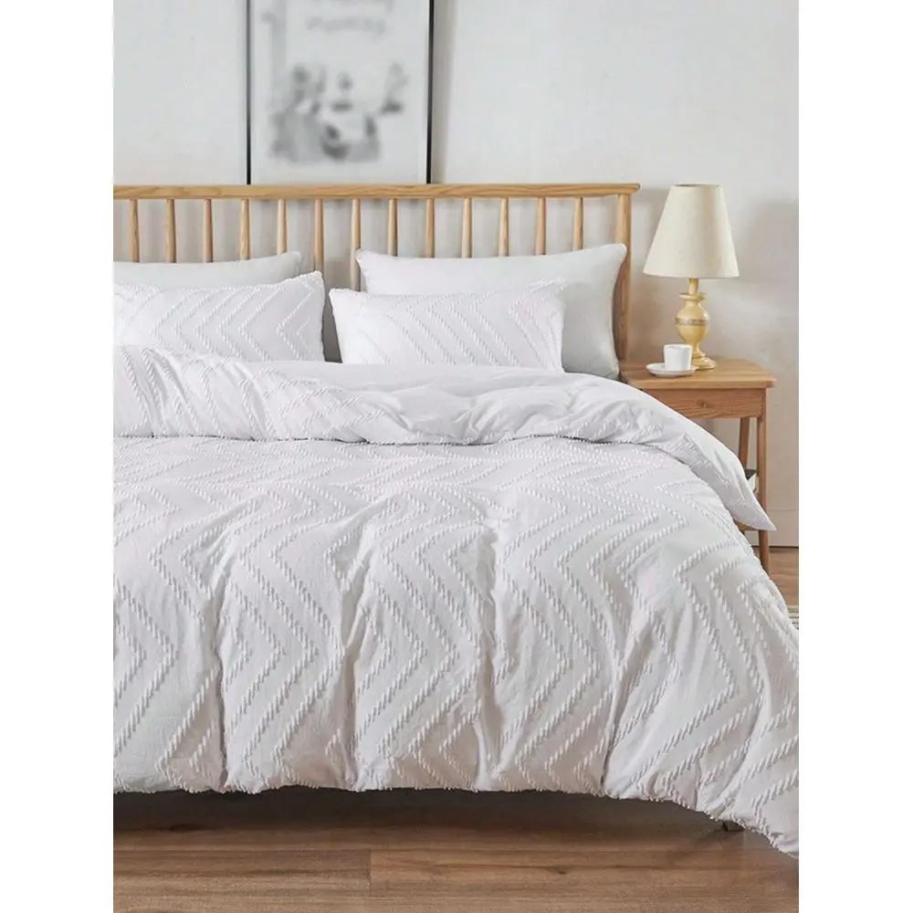 

Комплект постельного белья из полиэфирного волокна в богемном стиле с цветочным узором, простой комплект постельного белья из полиэфирного волокна в японском стиле, белый, в стиле крафт, Sui