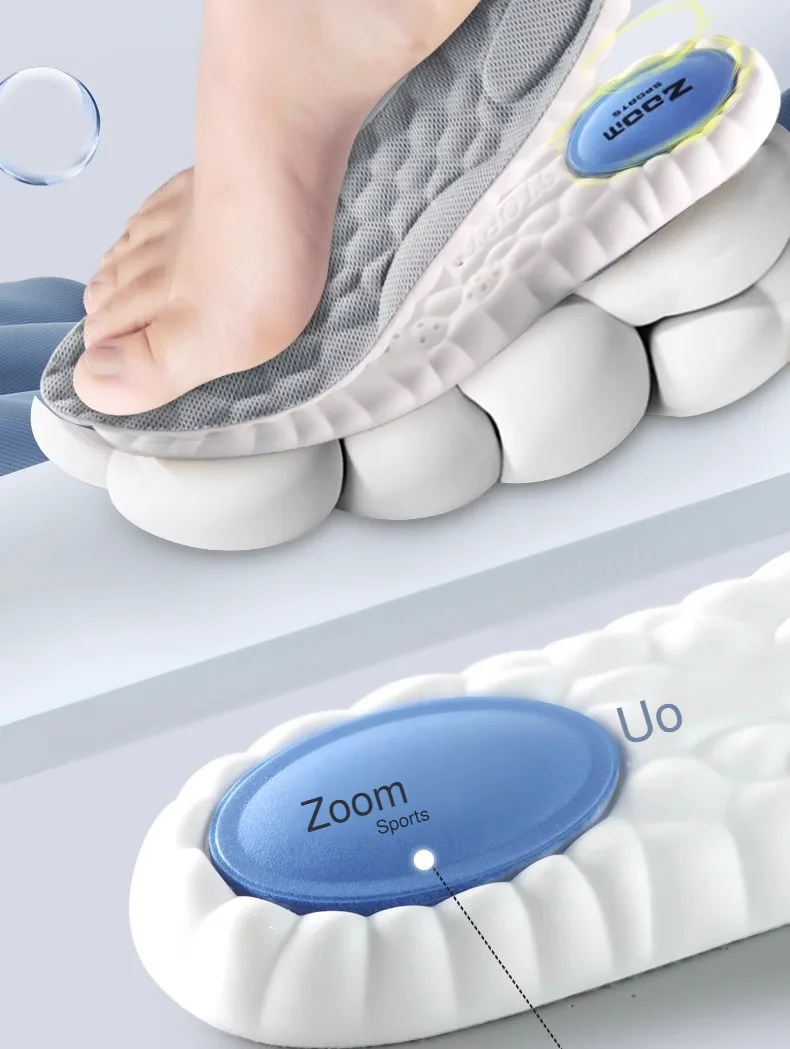 4D Cloud-Feel Höhenverstellbare Einlegesohlen PU-Sohle Weiche Dämpfung und Geruchsresistent – Ideal Unisex für Tägliches Sport- und Trainingseinsatz – Detail 5