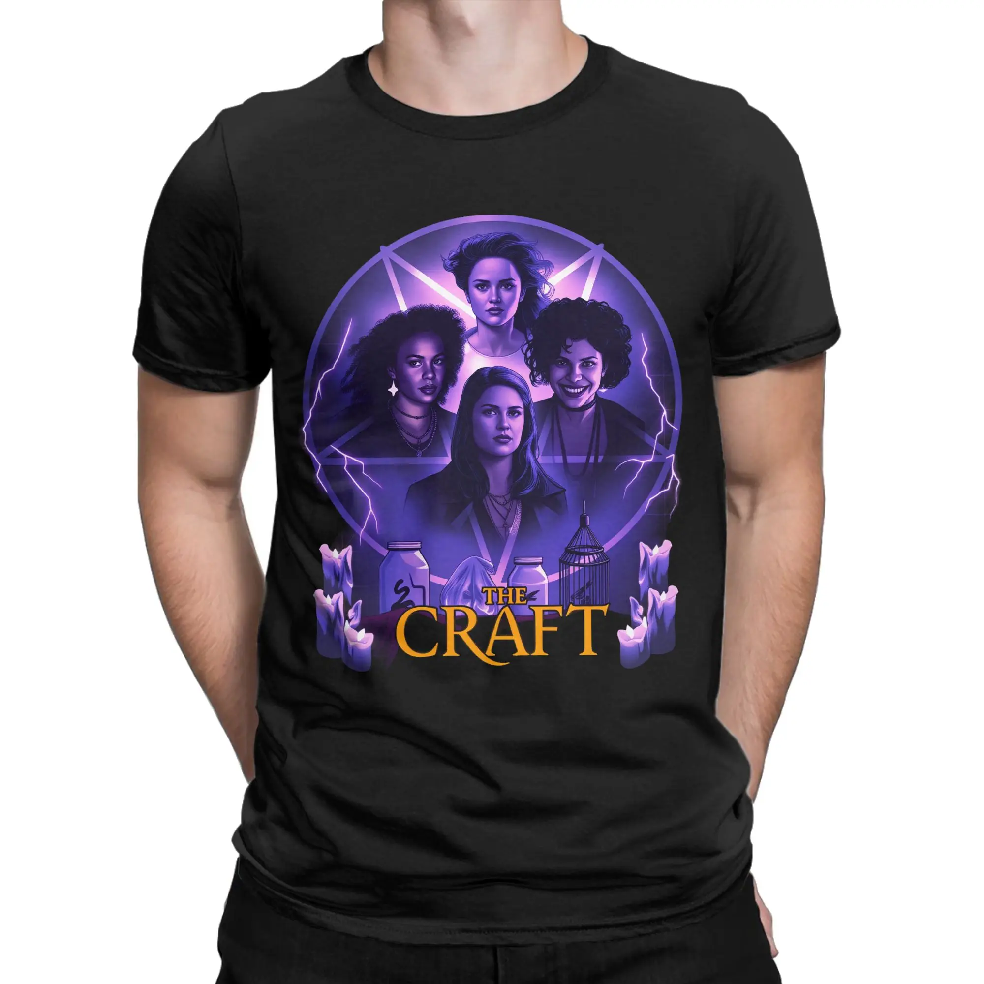 The Craft 100% Cotton T Shirt For Men's Beach  Vintage T Shirts O Neck Hip Hop Tees Big Size Printed Clothes