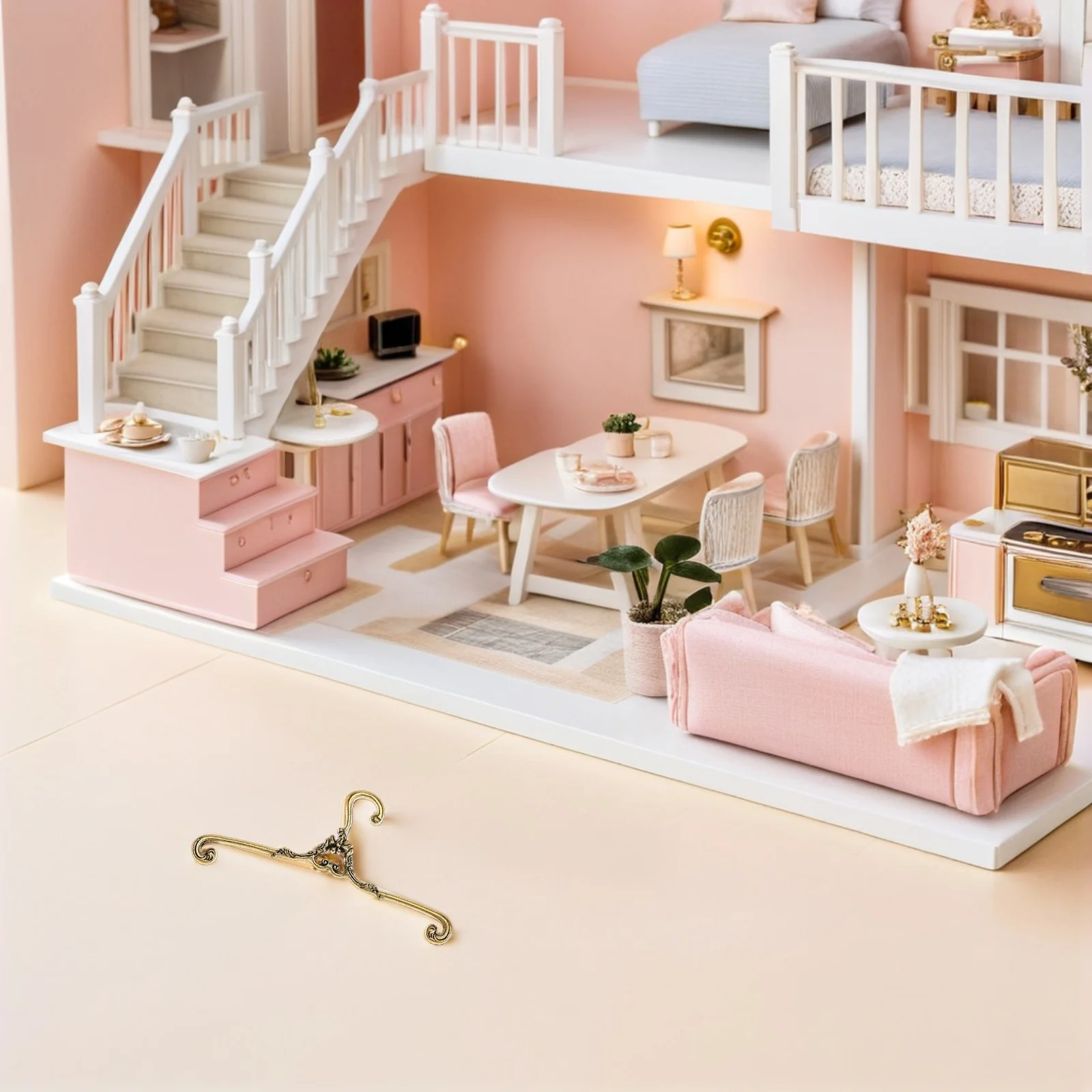 

48pcs Dollhouse Metal Hangers Miniature Rack For Gown Outfit Storage Organizer Accessories Wardrobe Display Stand