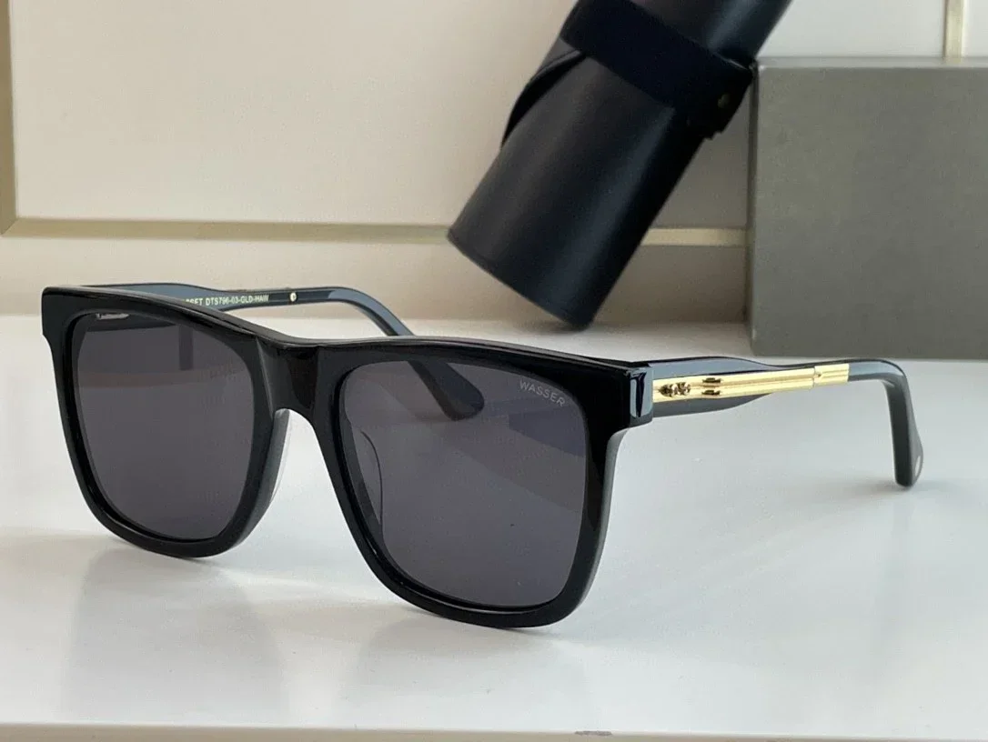 

DT WASSER DTS 796 SIZE54-19 Top High Quality Sunglasses For Men Titanium Style Fashion Design Sunglasses For Women With Box