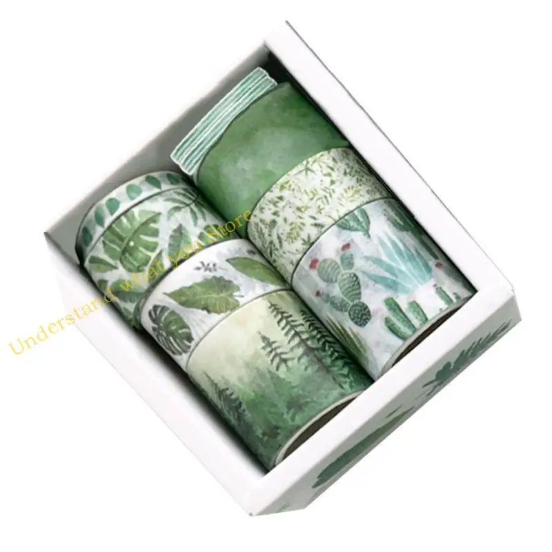 J60A Artistic Watercolor Tape Stickers for DIY Card Gift Packaging Decor 8PCS