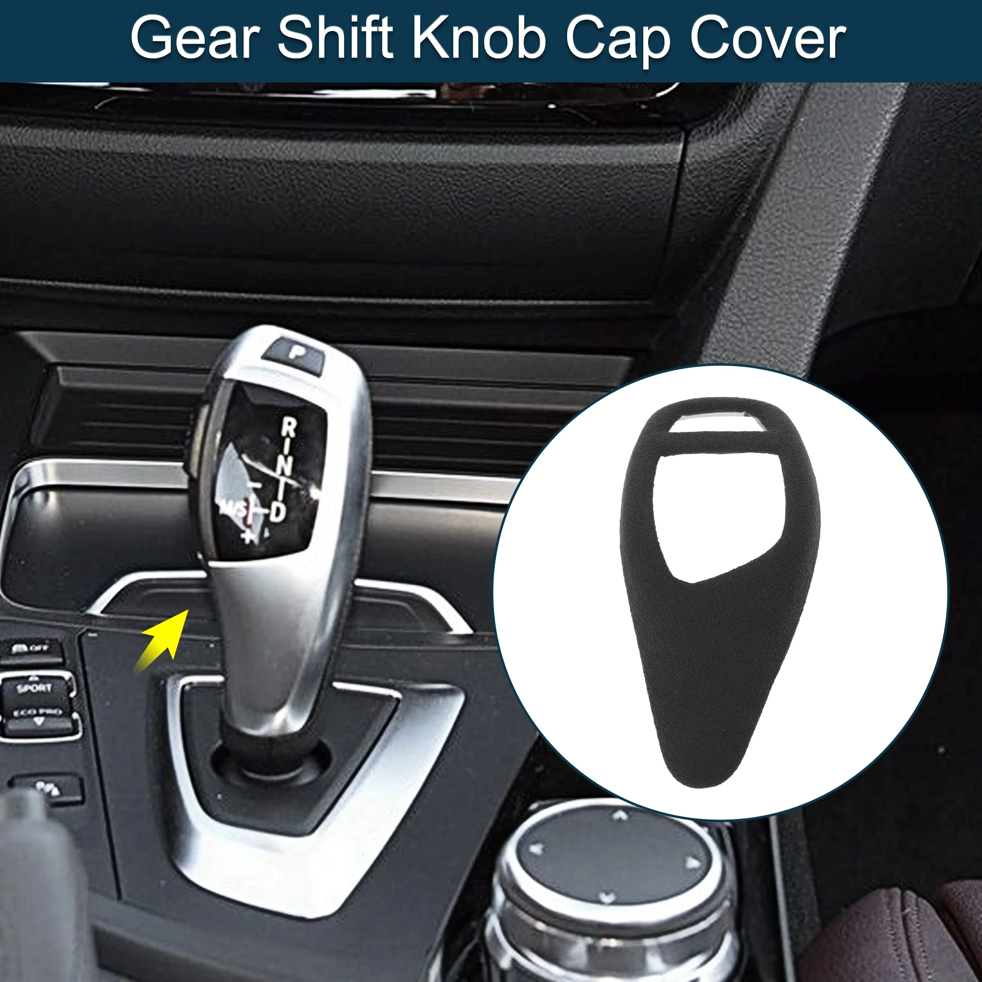 

UXCELL Gear Shift Knob Cap Cover for BMW 3 4 Series F30 F31 F32 F36 13-19 Dark Gray