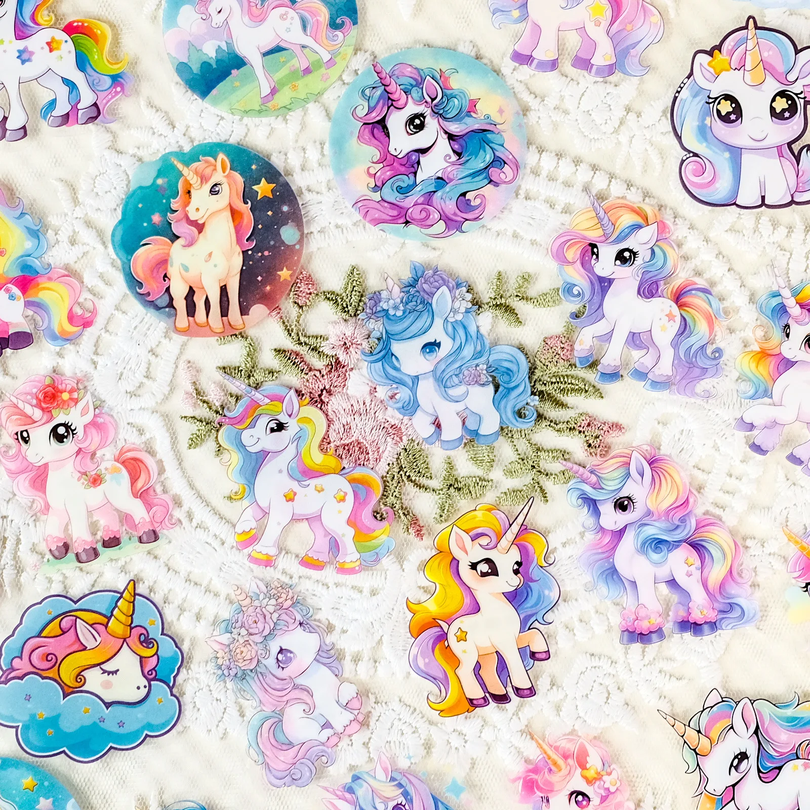 56PCS Color Unicorn Stickers Cute Animal Cartoon Graffiti Decorate DIY Notebook Suitcase Phone Fridge Water Cup Guitar Kids Toys