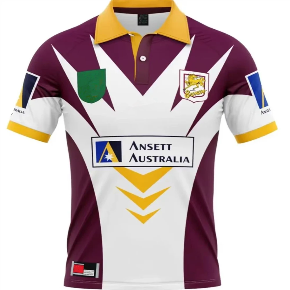 

Retro version Brisbane Broncos rugby shirt Australia 2024 Brisbane Broncos rugby t-shirt Custom Name