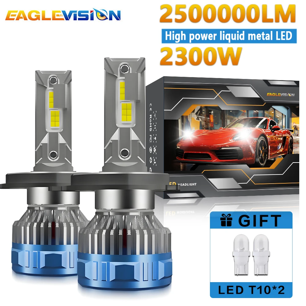 EAGLEVISION Led Headlight Lamp Bulb for Cars H4 Turbo Canbus 12v 24v 1800W High Power Lamp HB3 HB4 9012 H1 H4 H7 H11 H13