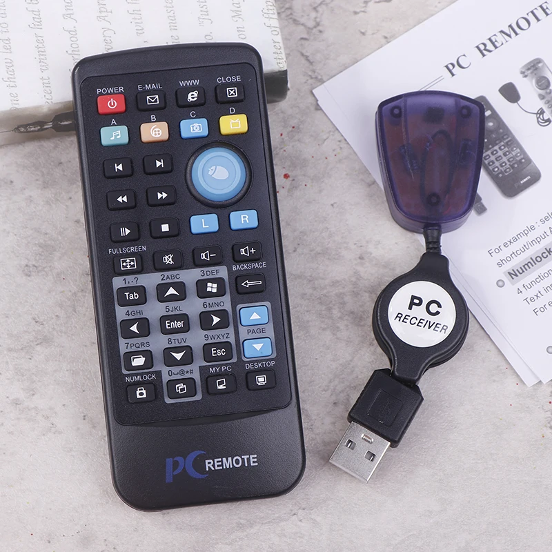 Wireless PC Mouse Remote Control Controller USB Receiver IR Remote Control Tools For Laptop PC Computer Center Windows 7 8 10 Xp
