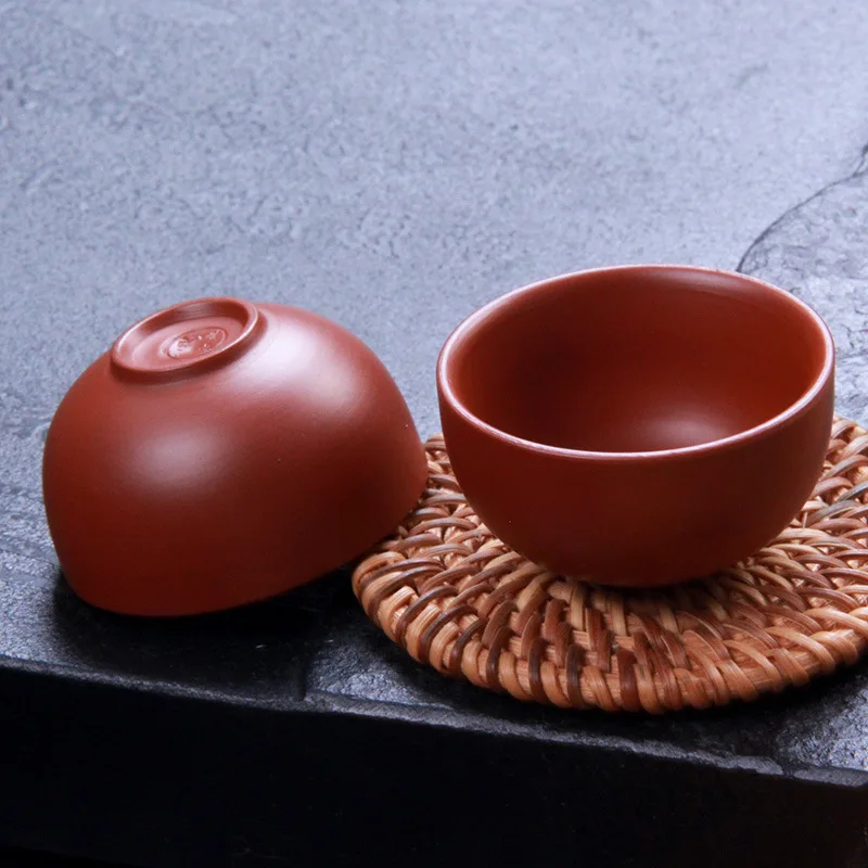 2pcs/lot zisha tea cups purple clay cup 30ml yixing cup pu er tea tools kungfu tea cup gift drink tea tool