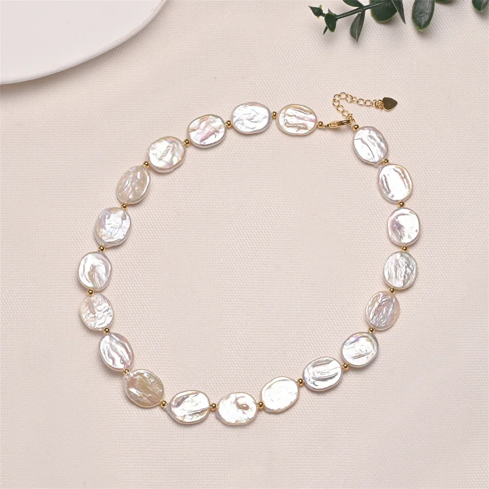 HENGSHENG 13.5X17mm Big Baroque Freshwater Pearl Necklaces for Women 40 45 50cm length Adjustable Necklaces Jewelry Gift