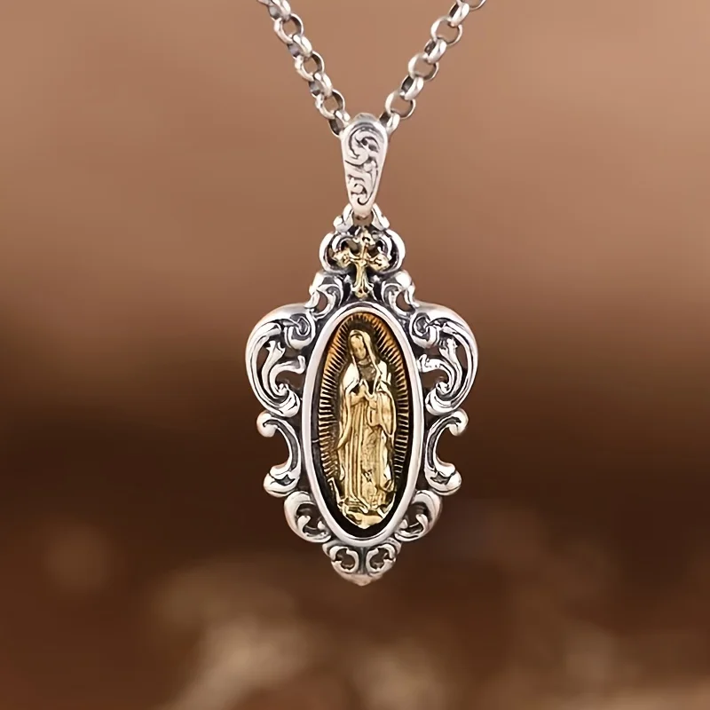 Collar con colgante de la Virgen María, Medalla Milagrosa, joyería para hombres y mujeres, 1 ud.